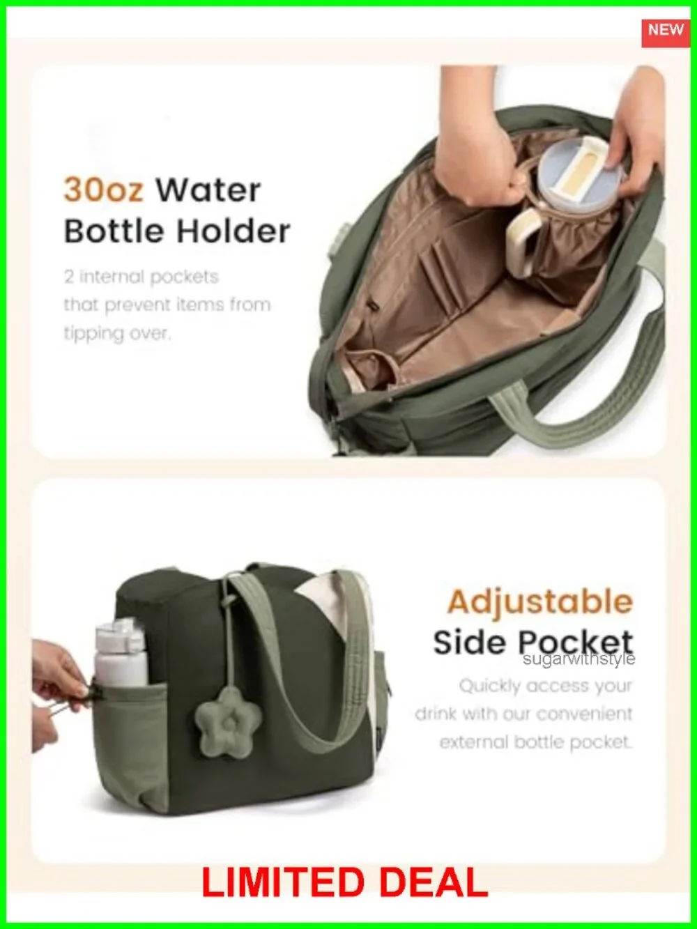 LOVEVOOK Puffer Tote Bag with Zipper Laptop Work Travel Handbag
